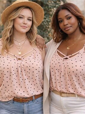 NWT torrid Blush Pink Heart Print Cami Size 2